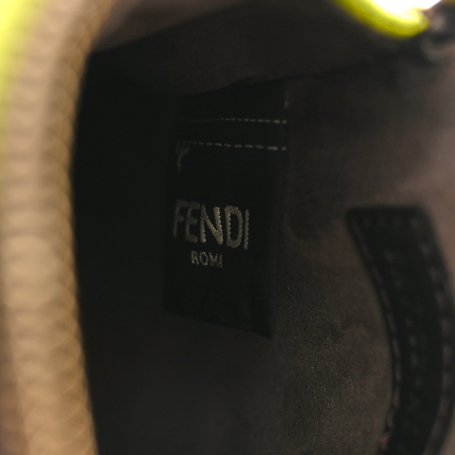 Fendi Fabric Jacquard FF 1974 Cell Pocket Strap You Tobacco Moro Giallo Fluo 8 of 13