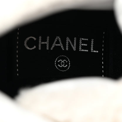 Chanel Shearling Suede CC High Top Sneakers 38.5 White Pink 6 of 9