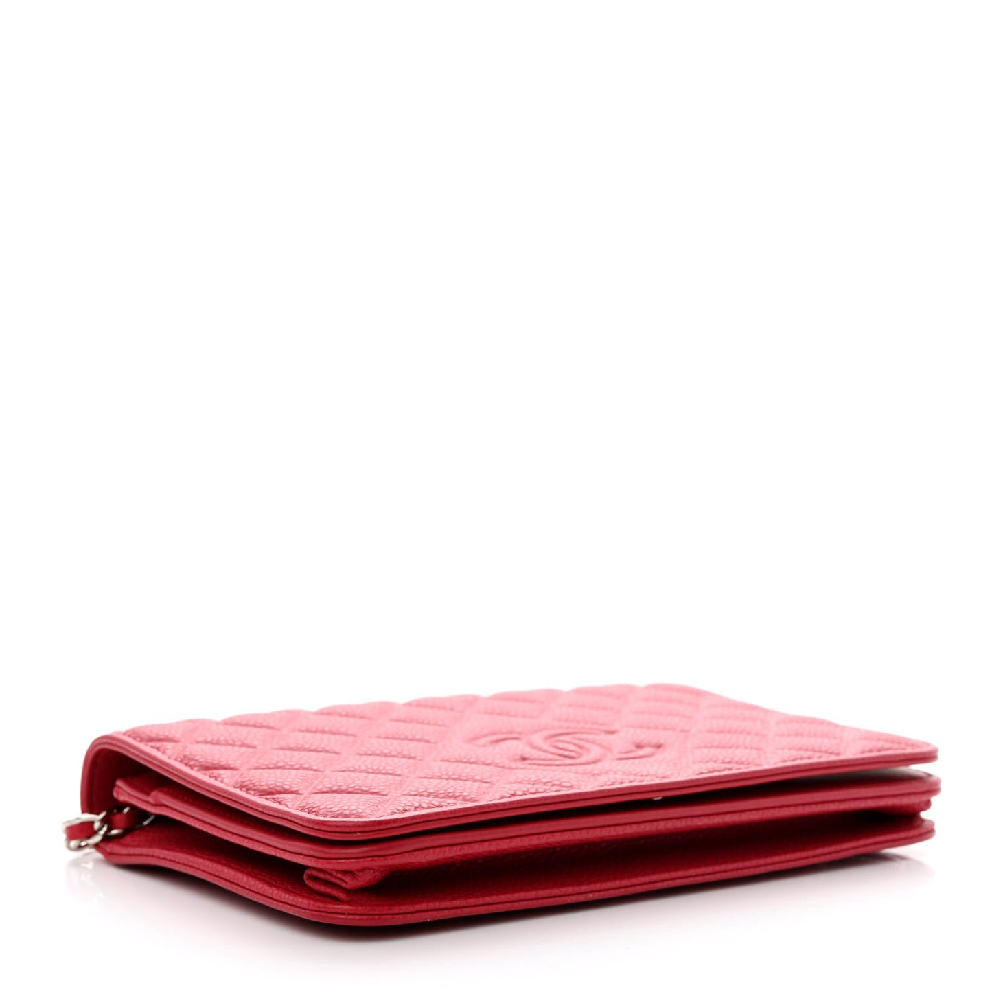 Caviar Quilted Diamond CC Wallet On Chain WOC Red
