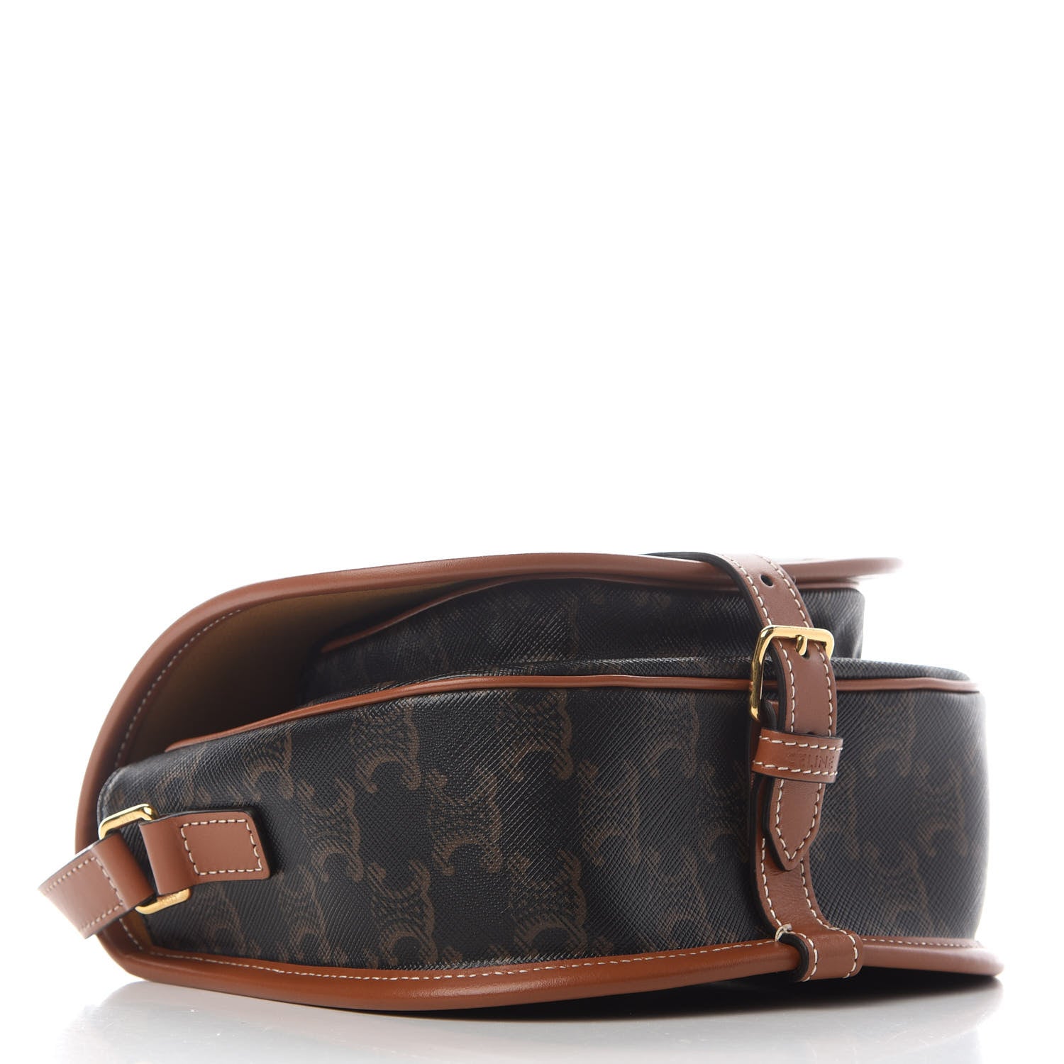 Celine Triomphe Canvas Medium Folco Bag Tan 4 of 8