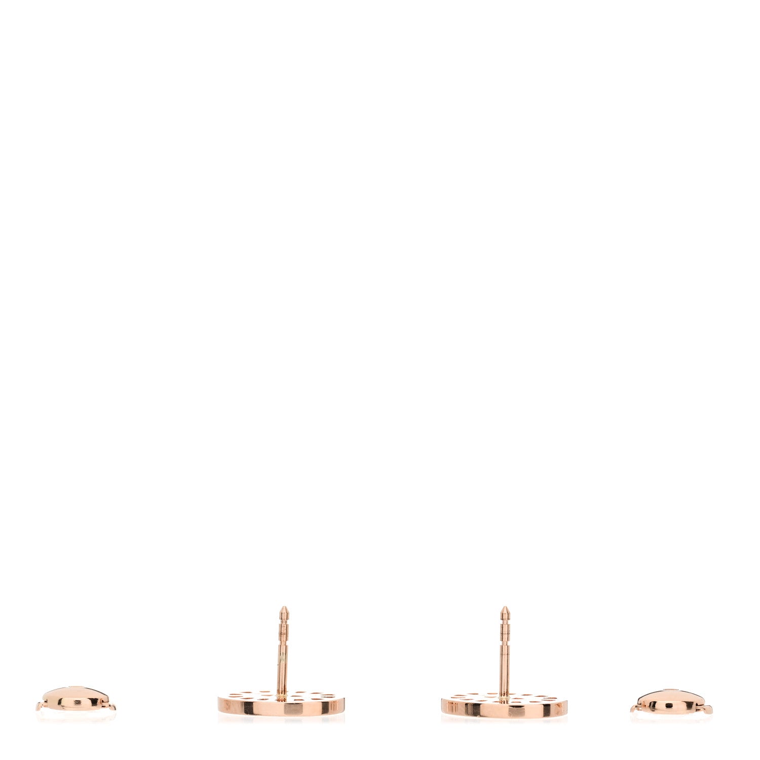 Hermes 18K Rose Gold Diamond Chaine d'Ancre Divine Stud Earrings 3 of 6