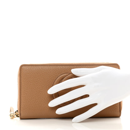 Gucci Pebbled Calfskin Soho Zip Around Wallet Camelia 2 of 8