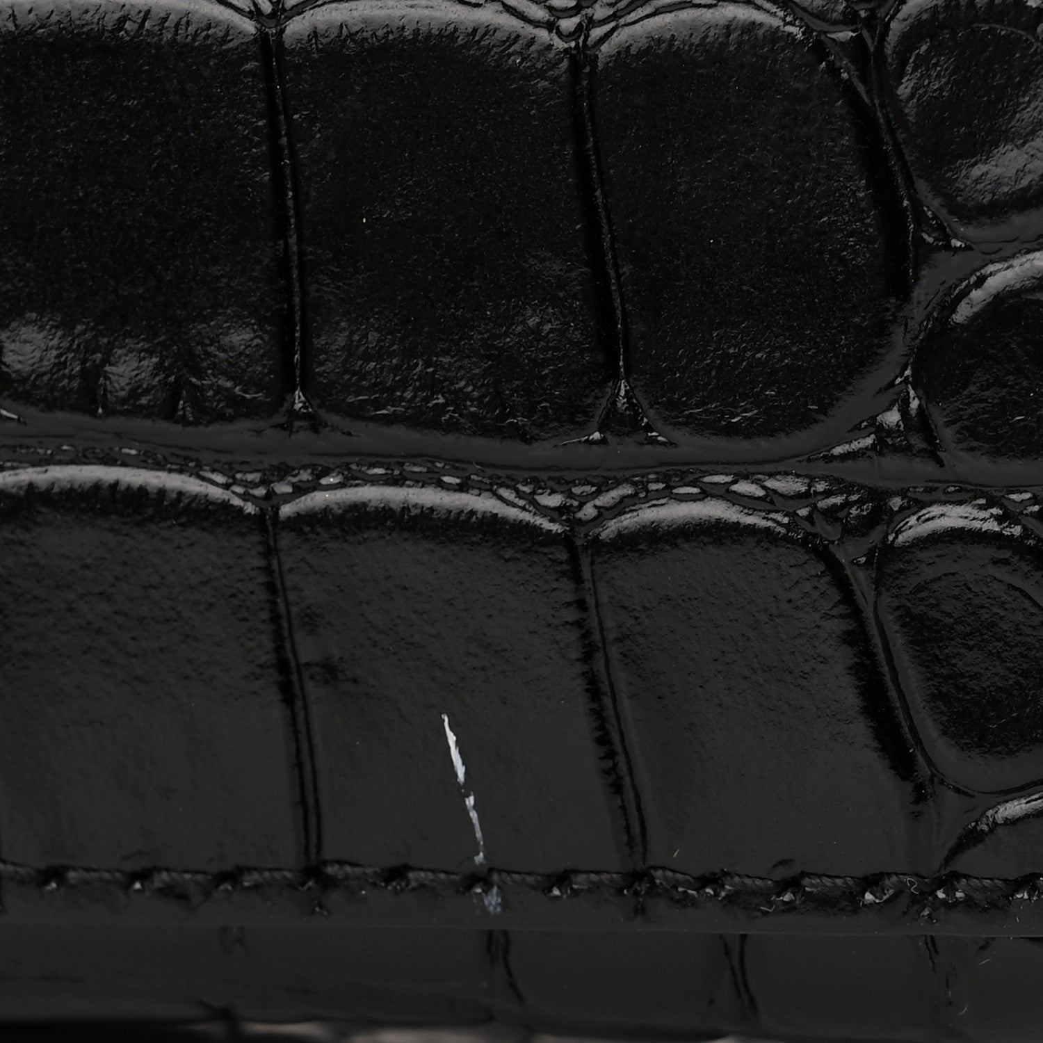 Balenciaga Calfskin Graffiti Logo Monochrome Crocodile Embossed Hourglass Top Handle Bag XS Black 13 of 14