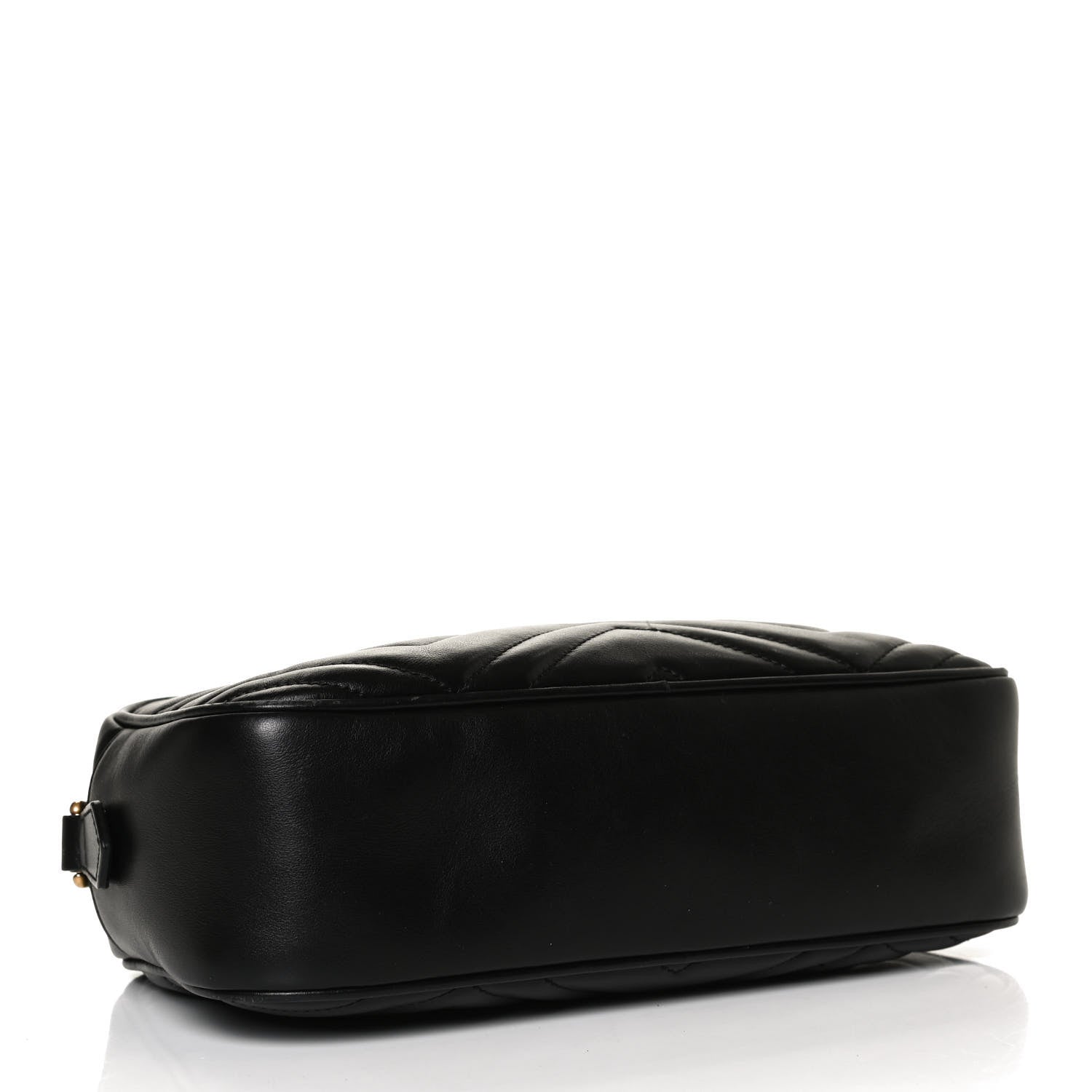 Gucci Calfskin Matelasse Small GG Marmont Chain Shoulder Bag Black 4 of 15