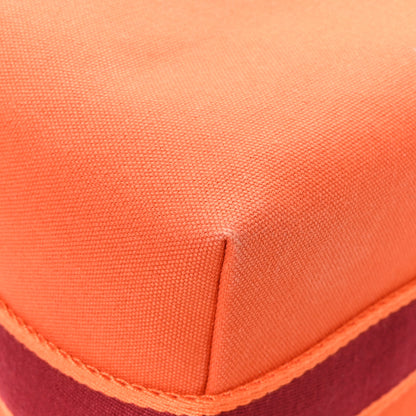 Hermes Canvas Large Bride-A-Brac Pouch Orange Feu Burgundy 10 of 11
