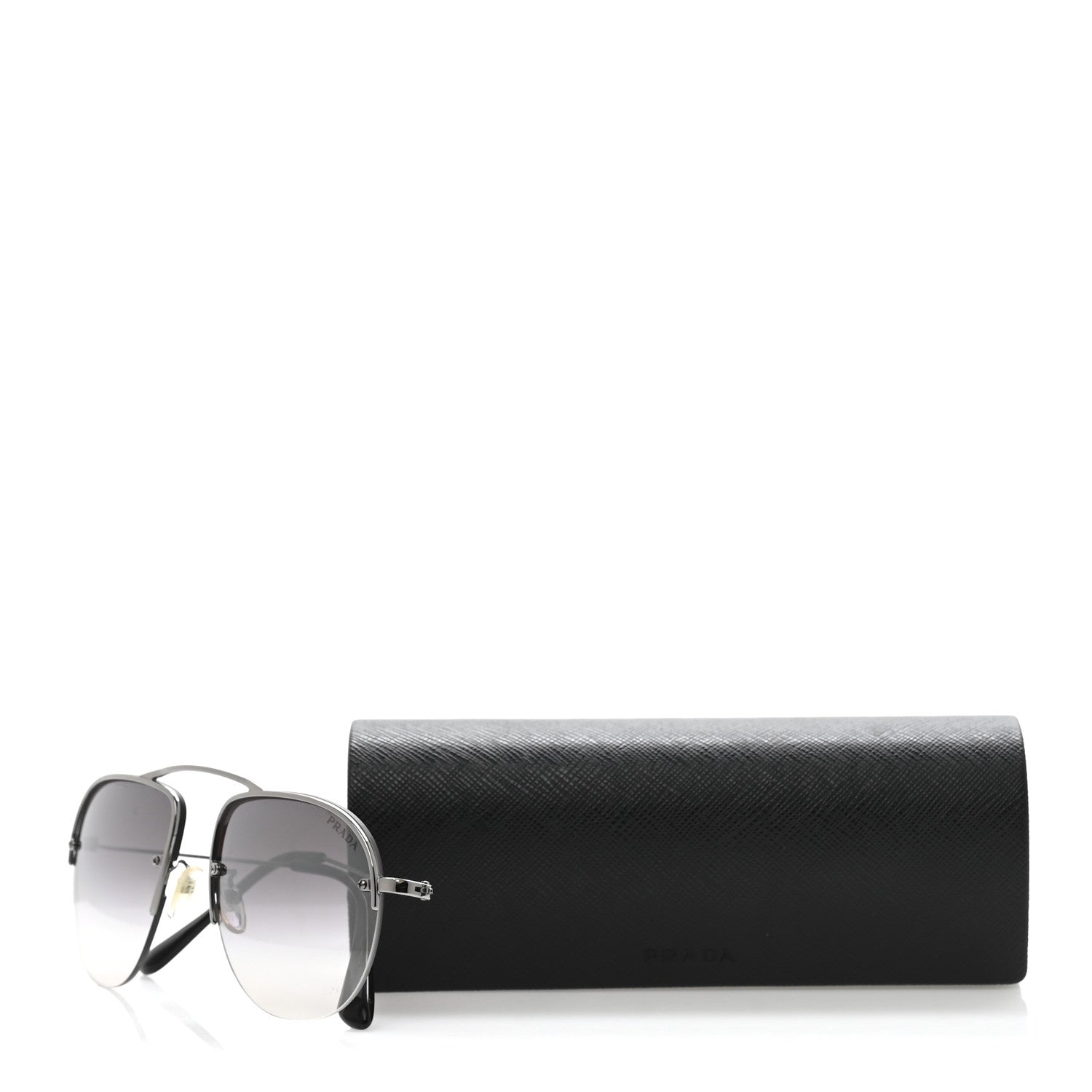 Prada Metal Aviator Sunglasses SPR58O Silver Black 8 of 8
