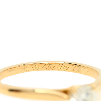 Cartier 18K Yellow Gold Diamond .36ct 1895 Solitaire Engagement Ring 50 5.25 3 of 4