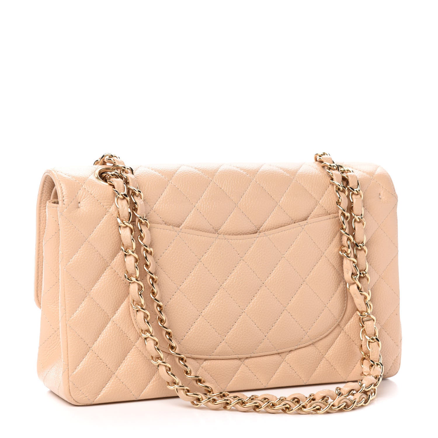 Chanel Caviar Quilted Medium Double Flap Beige 4 of 12