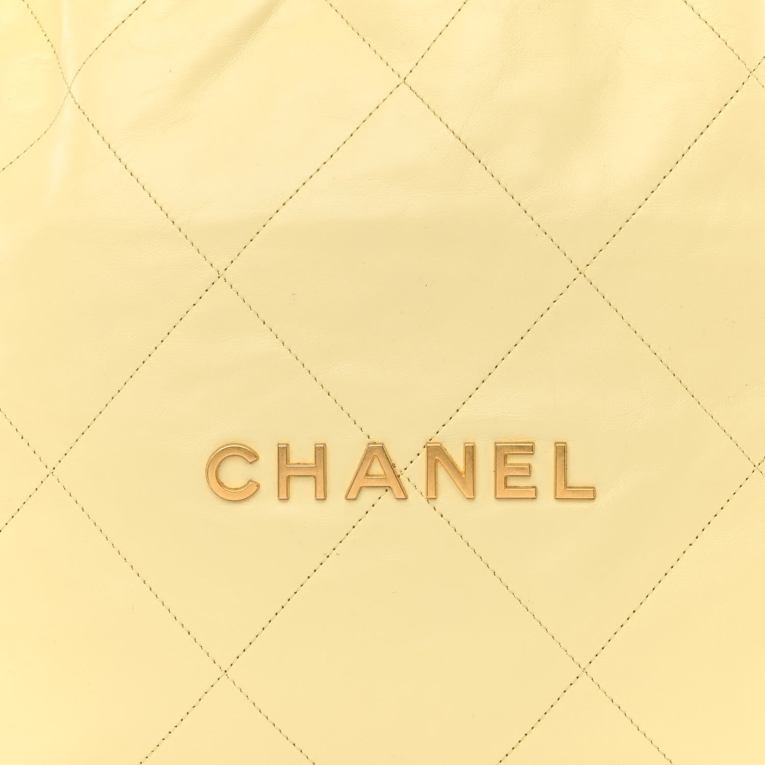Chanel Shiny Calfskin Quilted Small Chanel 22 Light Yellow 10 of 12