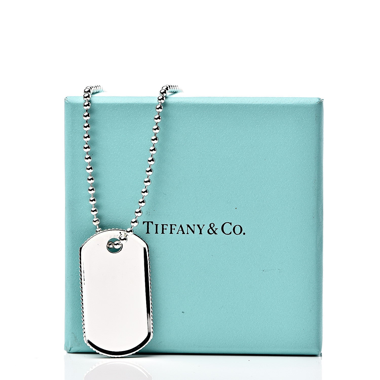 Tiffany Sterling Silver Coin Edge Dog Tag Necklace 7 of 7
