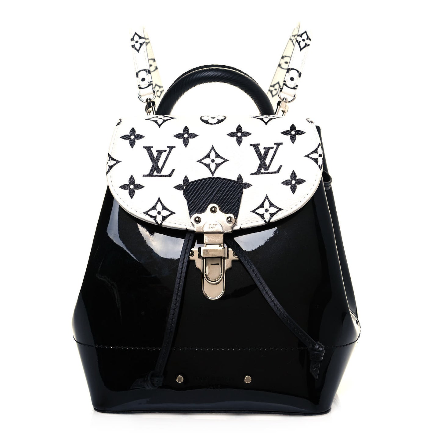 Patent Monogram Hot Springs Backpack Black White