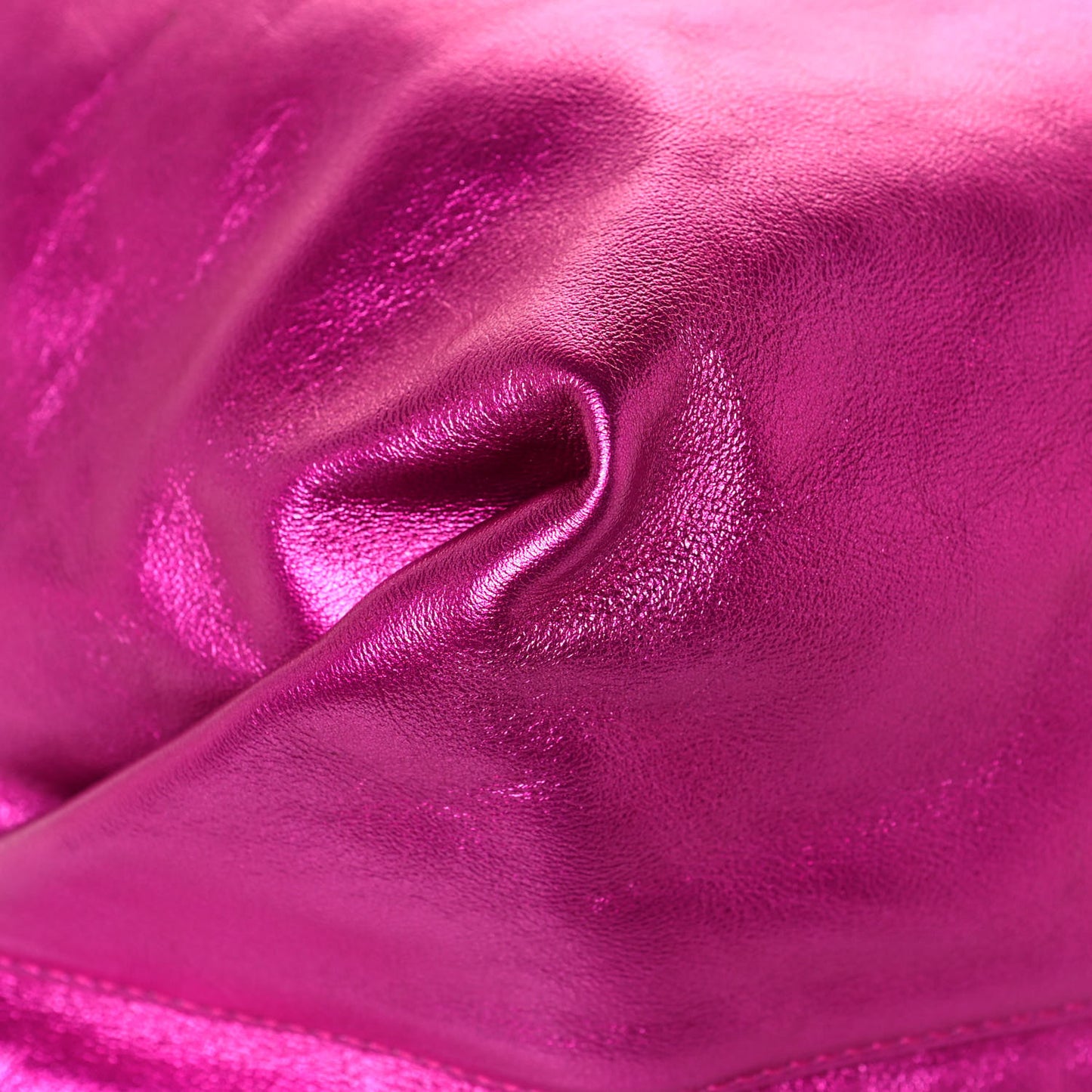Lambskin Teddy Drawstring Bag Fuchsia