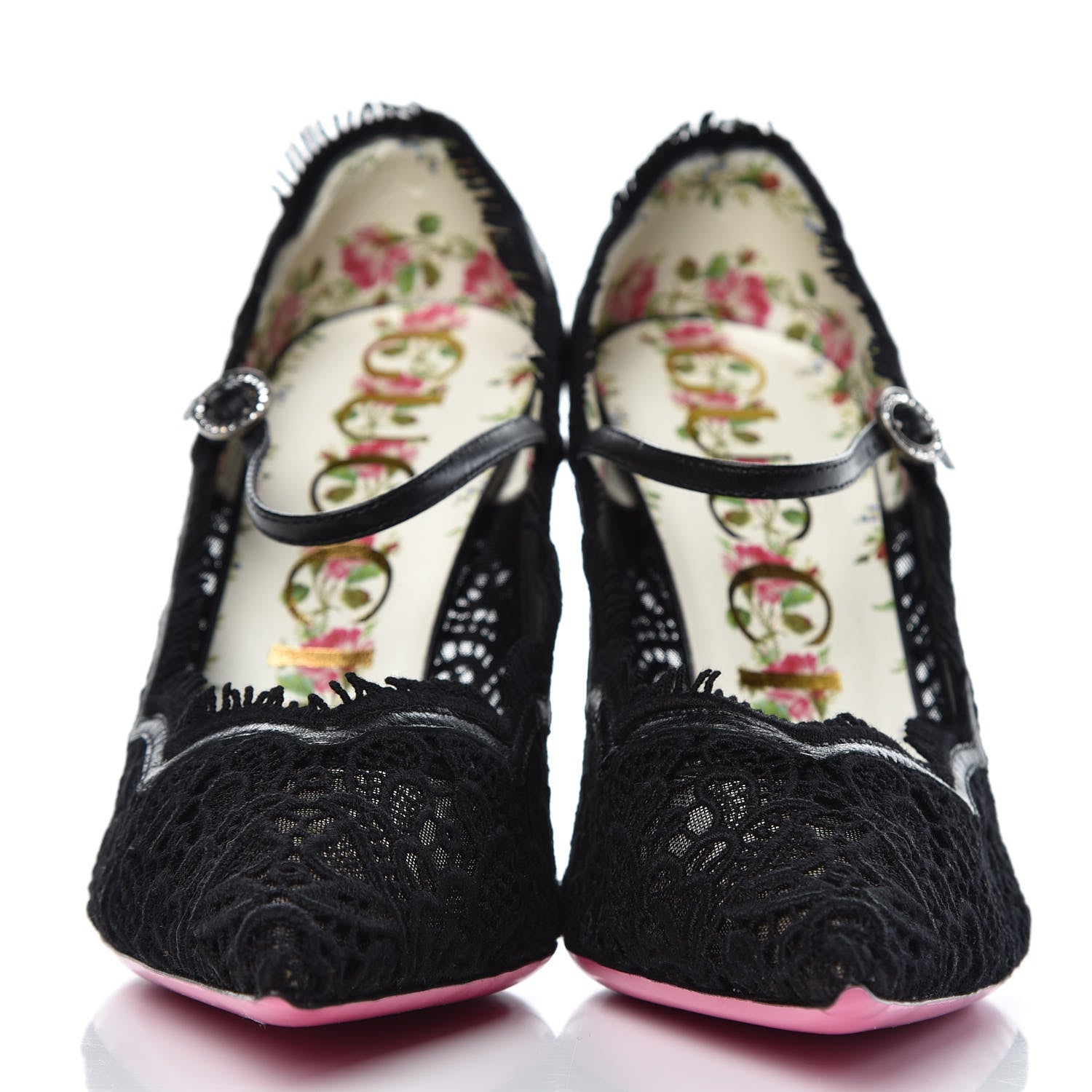 Gucci Lace Pizzo Venice Pumps 39 Black 2 of 9