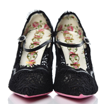 Gucci Lace Pizzo Venice Pumps 39 Black 2 of 9