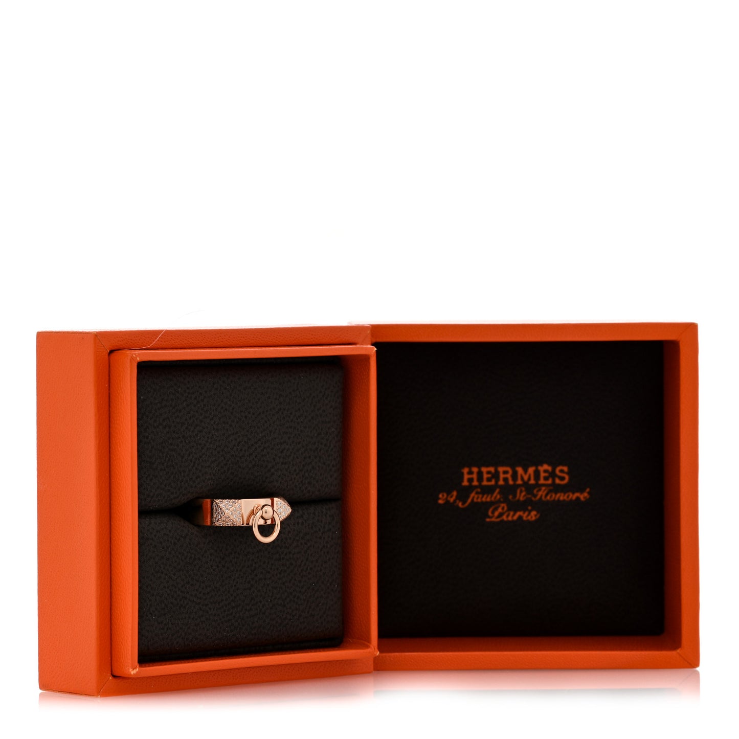 18K Rose Gold Diamond PM Collier de Chien Ring 53 6.5