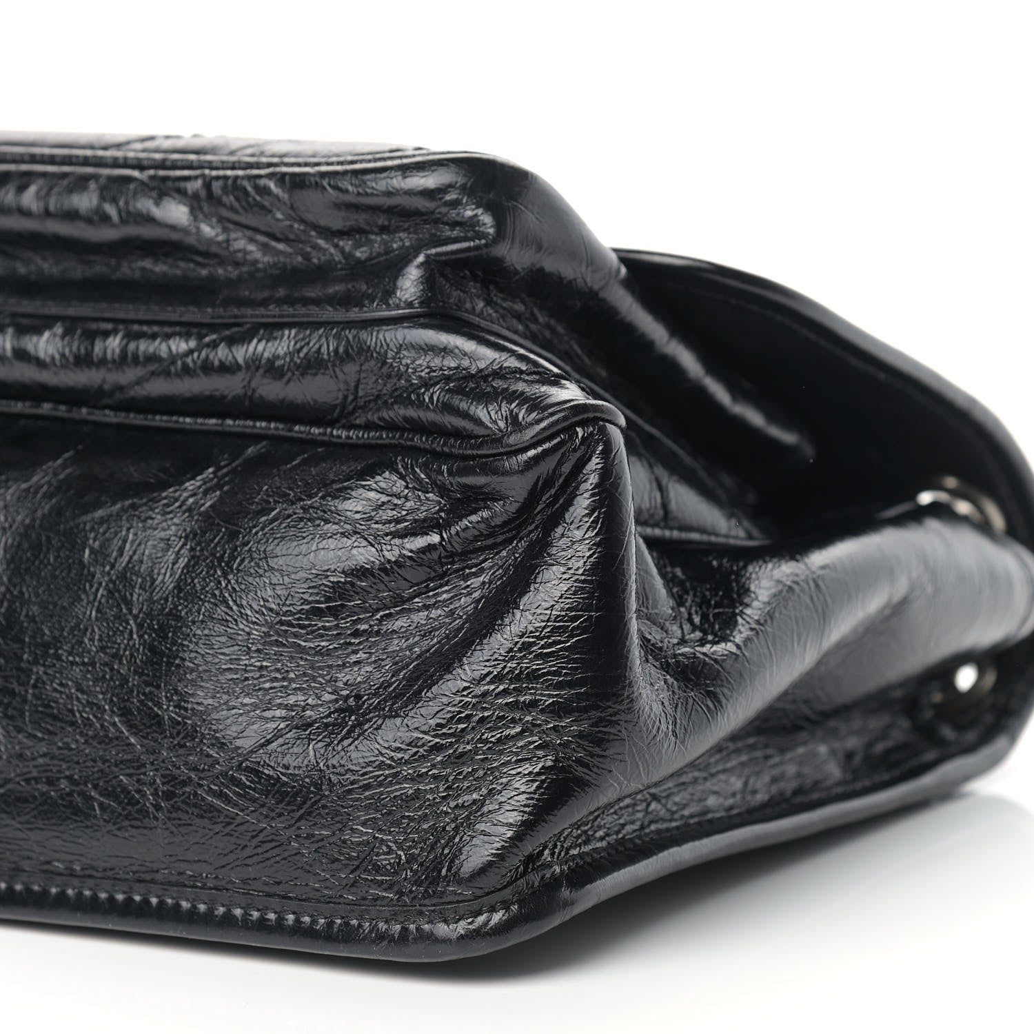 Saint Laurent Crinkled Calfskin Matelasse Monogram Medium Niki Chain Satchel Black 9 of 10