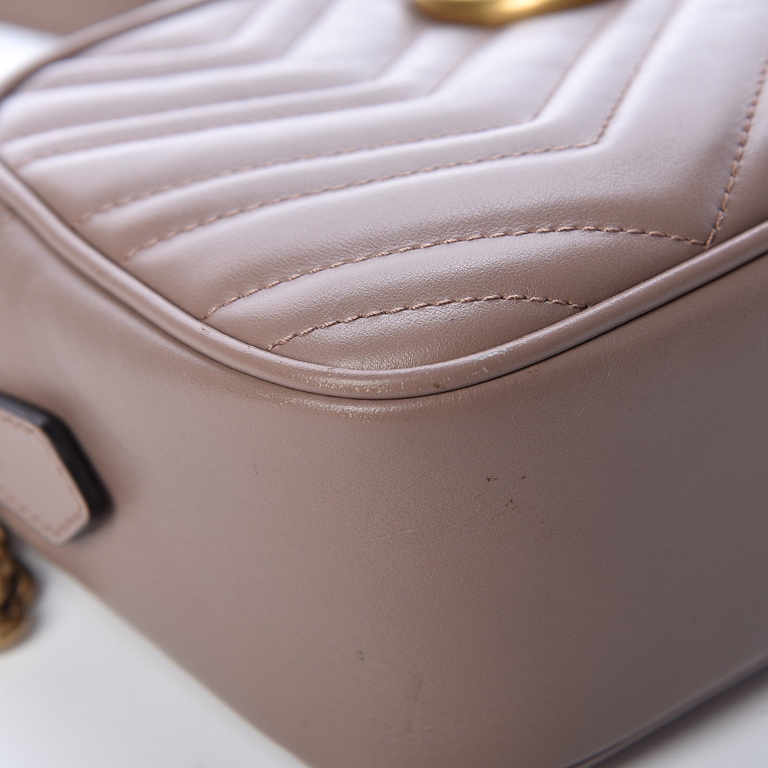 Gucci Calfskin Matelasse Small GG Marmont Chain Shoulder Bag Porcelain Rose 9 of 18