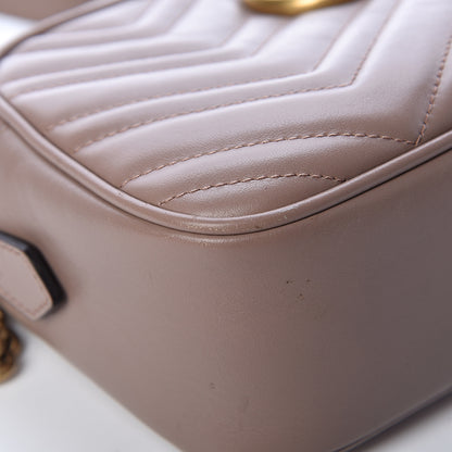 Gucci Calfskin Matelasse Small GG Marmont Chain Shoulder Bag Porcelain Rose 9 of 18
