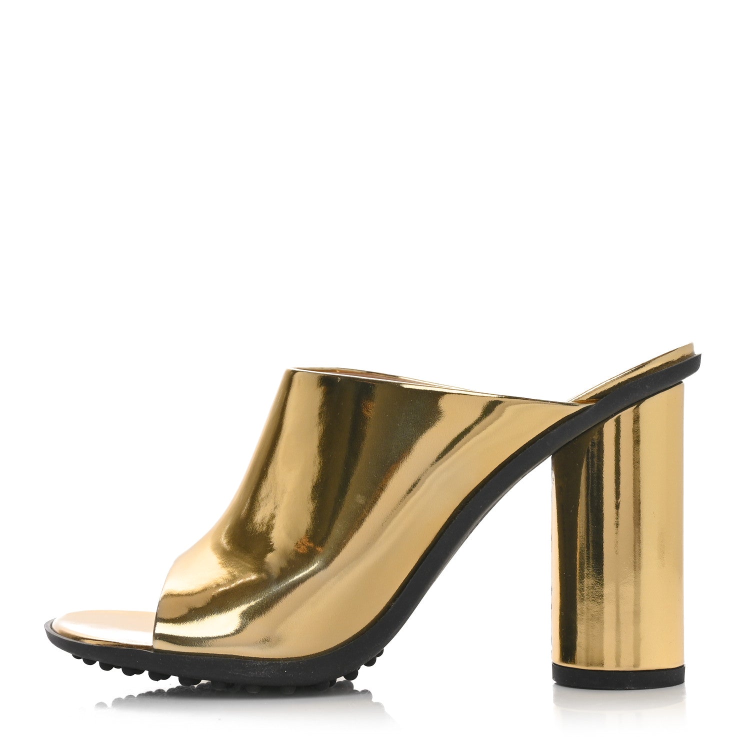 Bottega Veneta Laminated Calfskin Atomic Mule 39 Gold 1 of 8