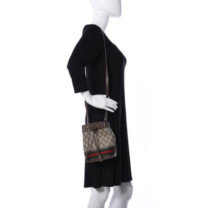 Gucci GG Supreme Monogram Web Mini Ophidia Bucket Bag Brown 2 of 10