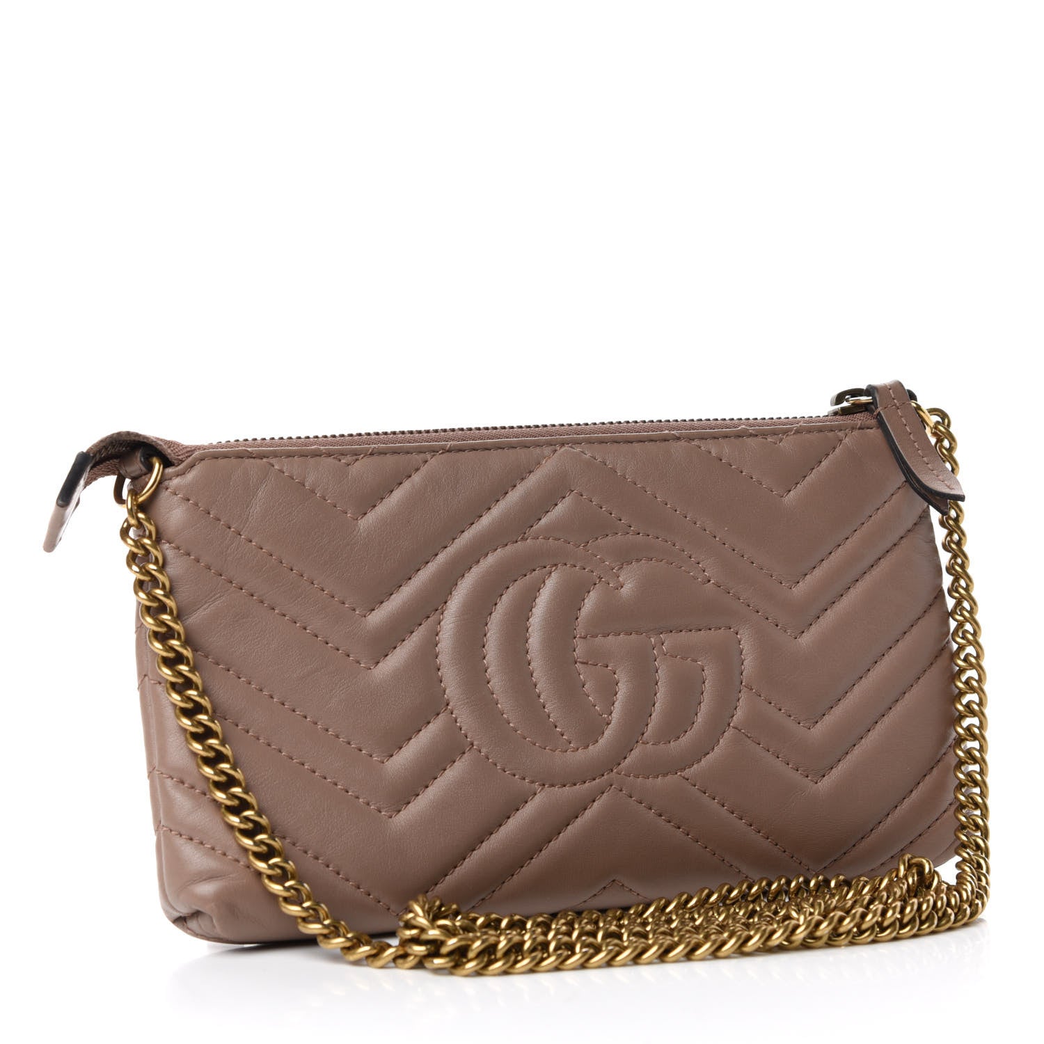 Gucci Calfskin Matelasse Mini GG Marmont Chain Bag Porcelain Rose 3 of 5