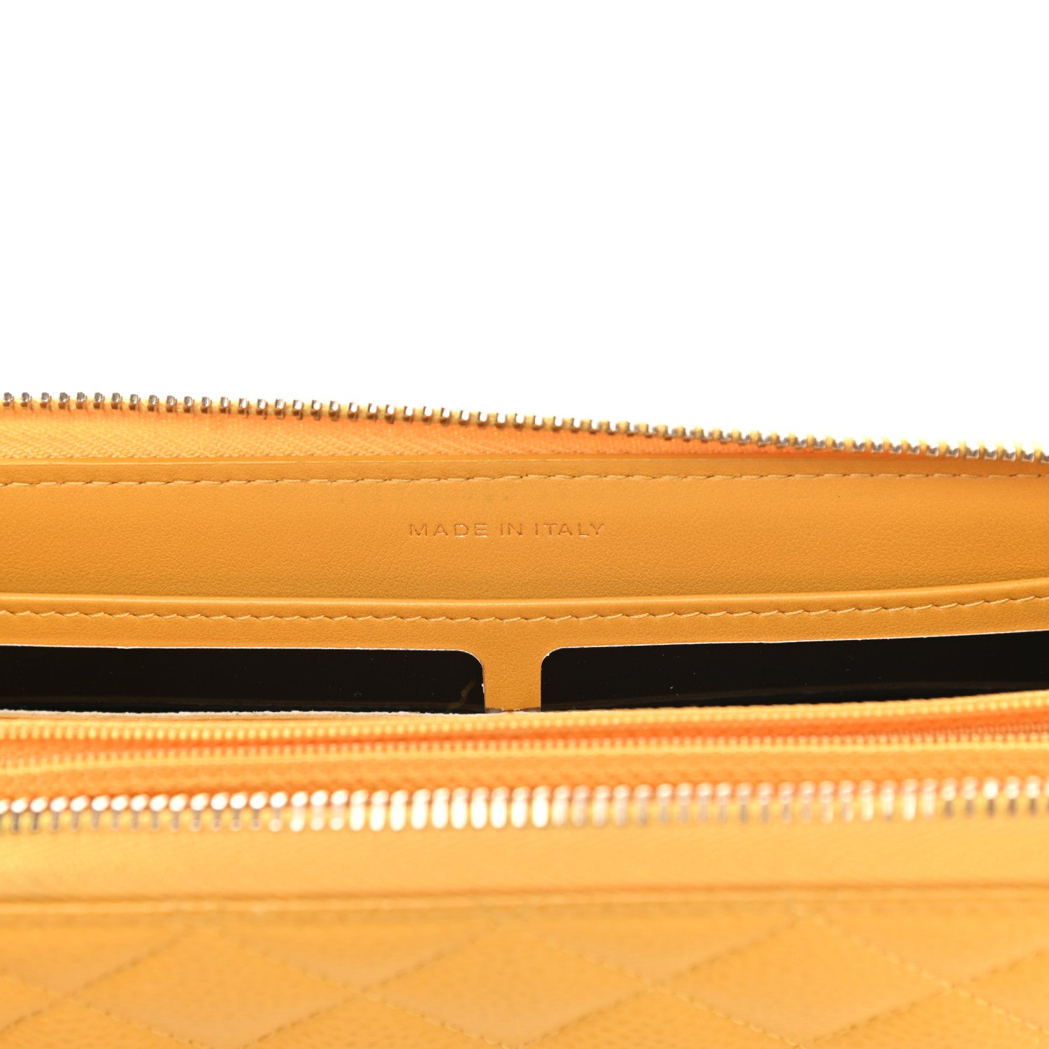 Chanel Caviar Quilted Large Gusset Zip Around Wallet Yellow 7 of 12