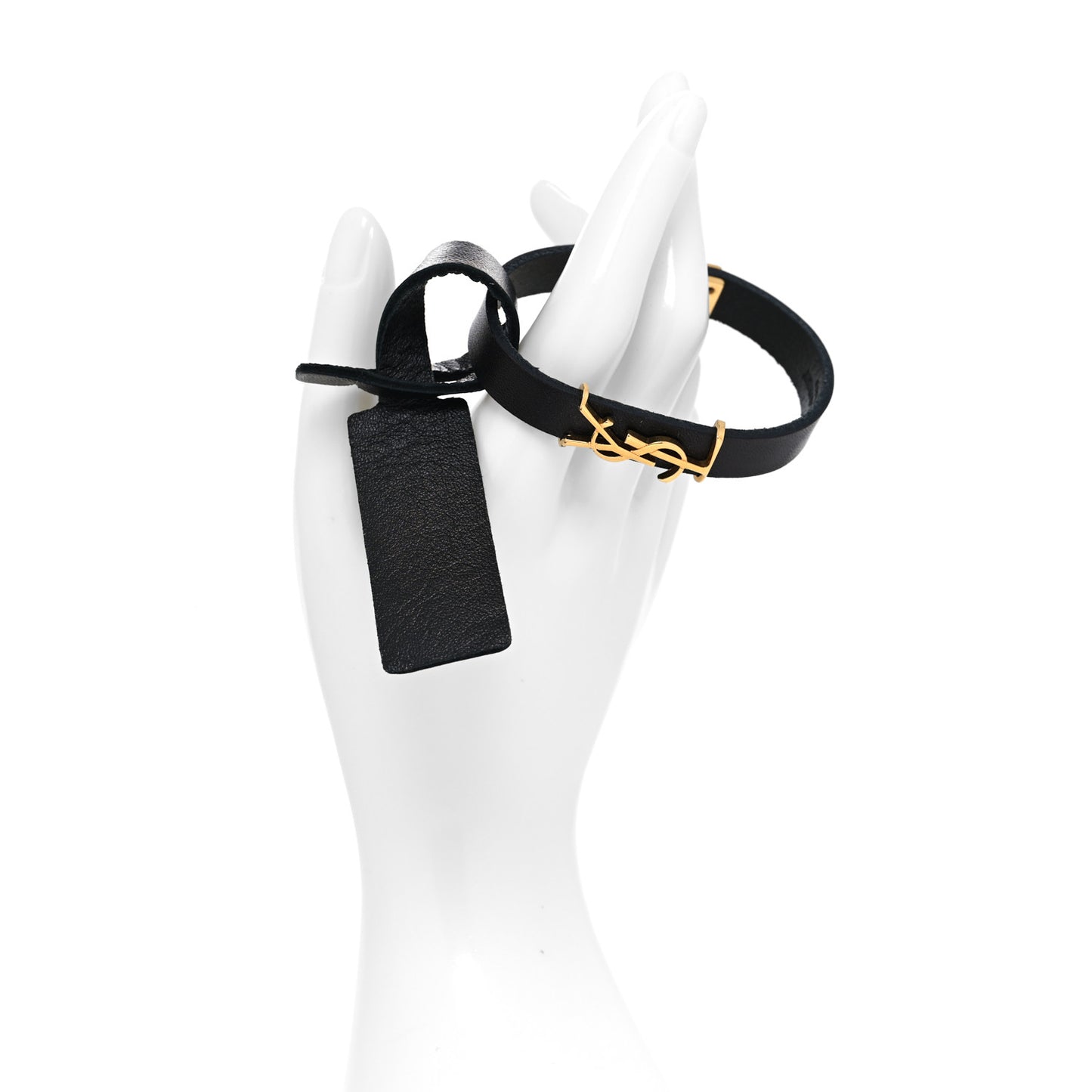 Calfskin Opyum Double Wrap Bracelet Black
