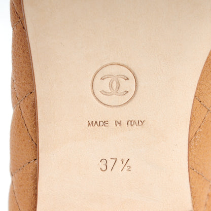 Chanel Caviar Patent CC Cap Toe Ballerina Flats 37.5 Brown 6 of 8
