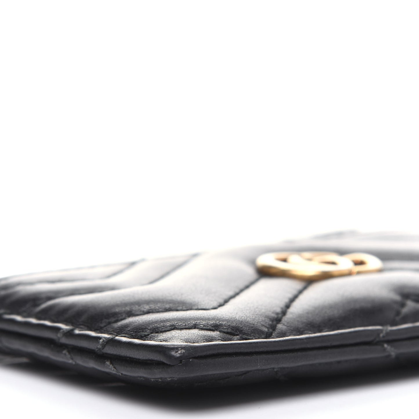 Calfskin Matelasse GG Marmont Card Holder Black