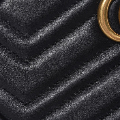 Gucci Calfskin Matelasse GG Marmont Belt Bag 85 34 Black 8 of 11