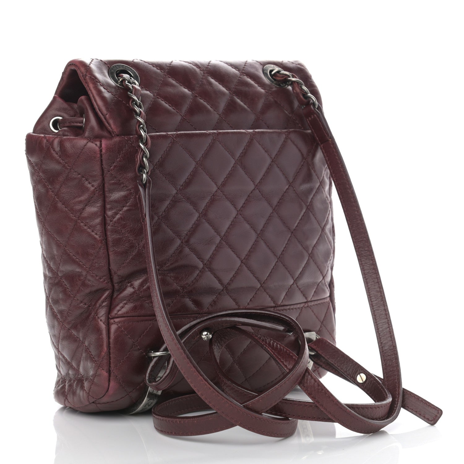 Chanel Glazed Calfskin Quilted Small Salzburg Backpack Burgundy 3 of 15