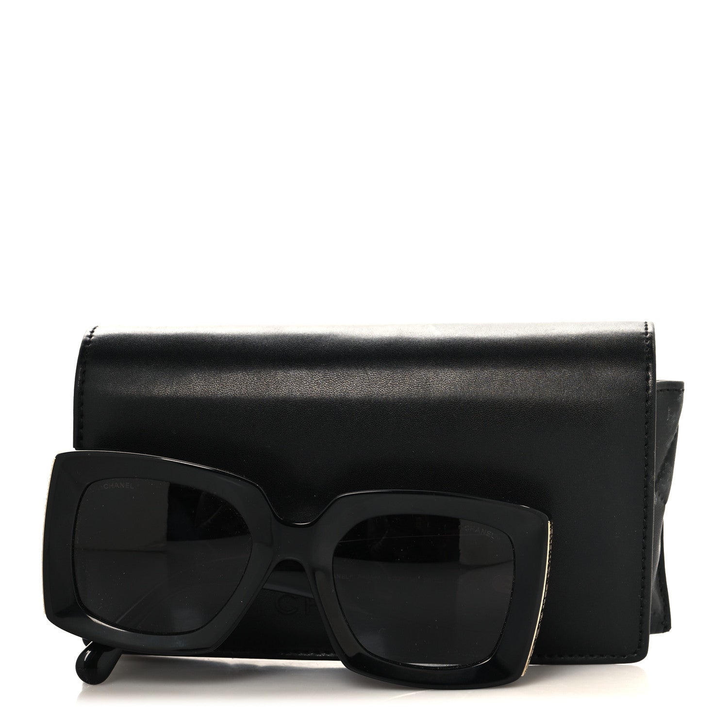 Chanel Acetate Rectangle Sunglasses 5435 Black 7 of 7
