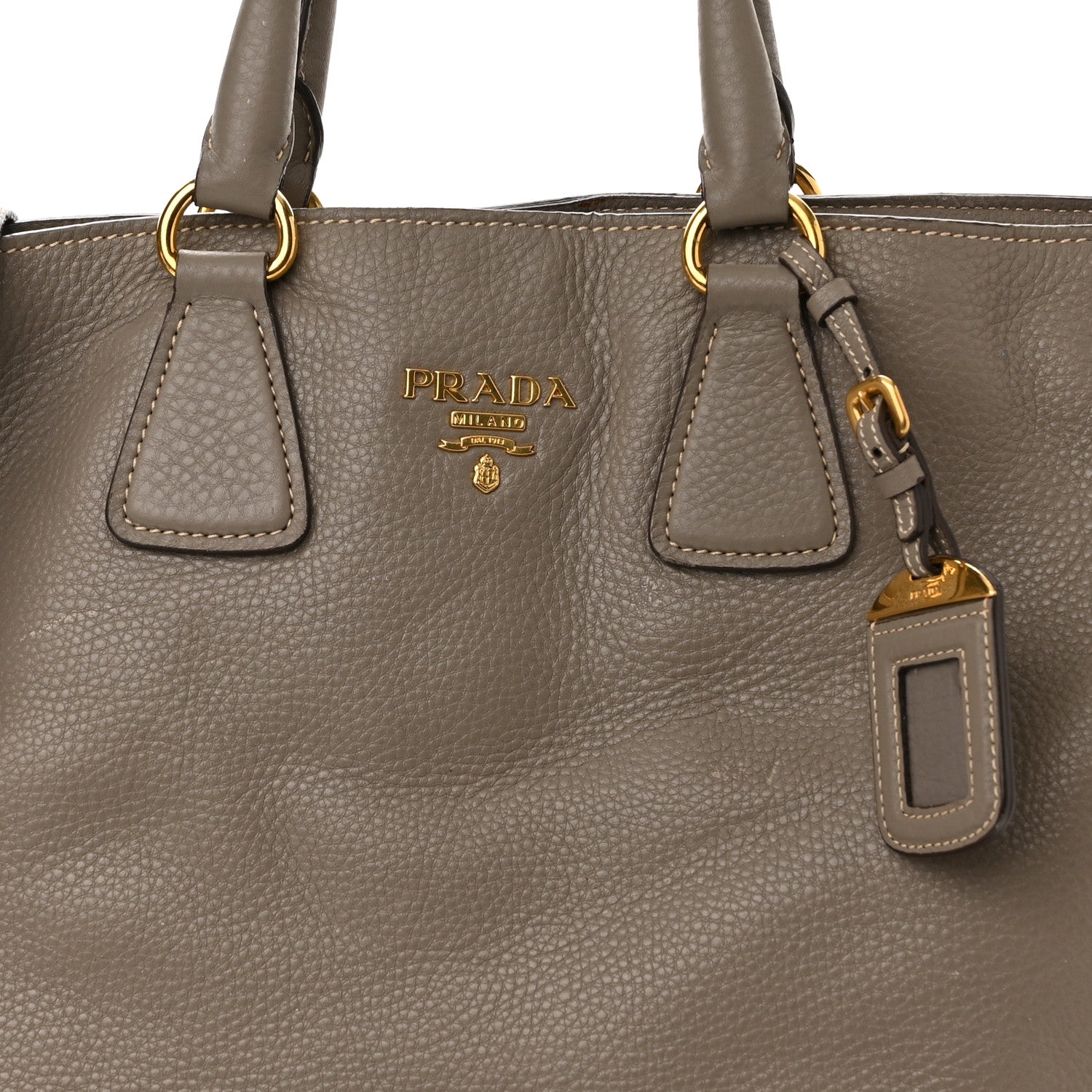 Prada Vitello Daino Zippered Tote Argilla 8 of 14
