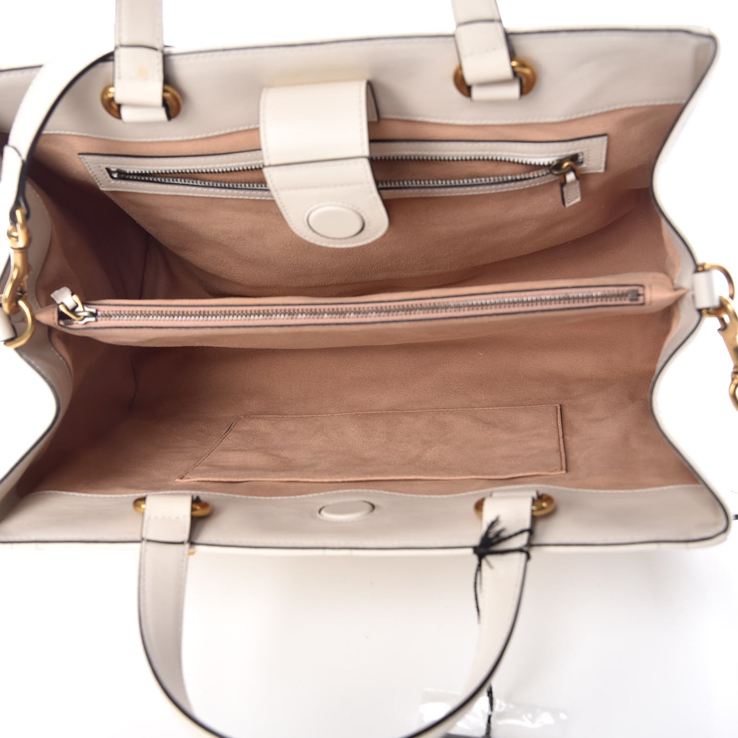 Calfskin Matelasse Studded Medium GG Marmont Tote White