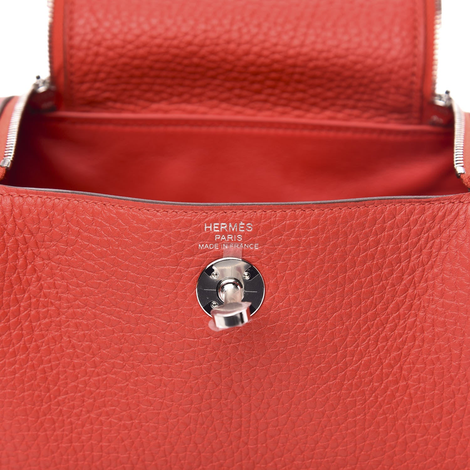 Hermes Taurillon Clemence Mini Lindy 20 Rouge Tomate 6 of 11