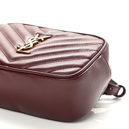 Saint Laurent Calfskin Matelasse Monogram Lou Belt Bag Dark Legion Red 10 of 11