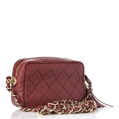 Chanel Caviar Quilted Coco Tassel Camera Case Burgundy 3 of 8
