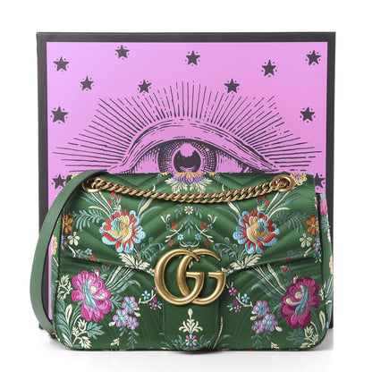 Gucci Jacquard Matelasse Floral Medium GG Marmont Shoulder Bag Green 13 of 13