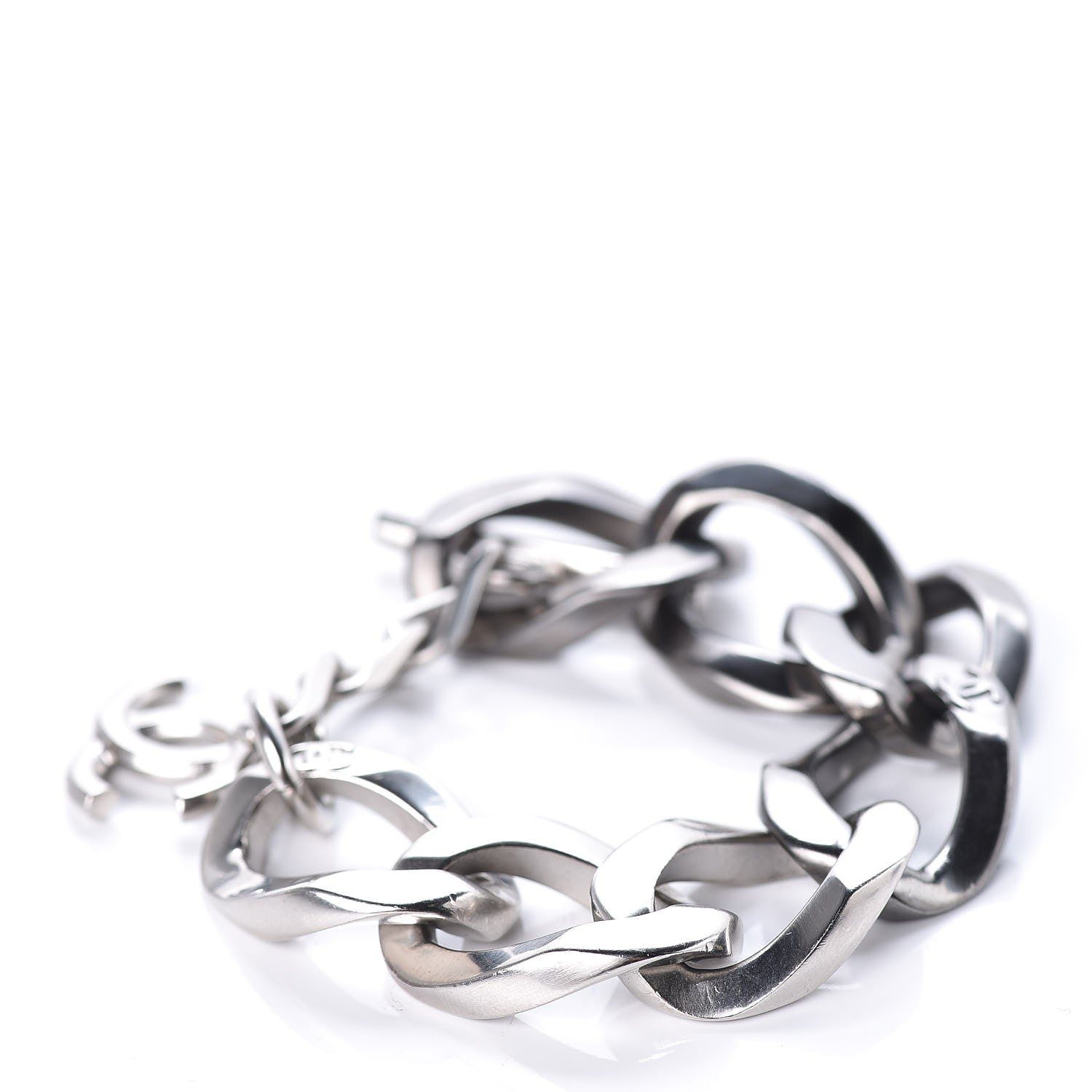 Chanel Chain Link CC Bracelet Silver 3 of 5
