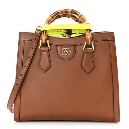 Gucci Wonka Grain Calfskin Small Diana Tote Bag Cuir Yellow Fluo 1 of 9