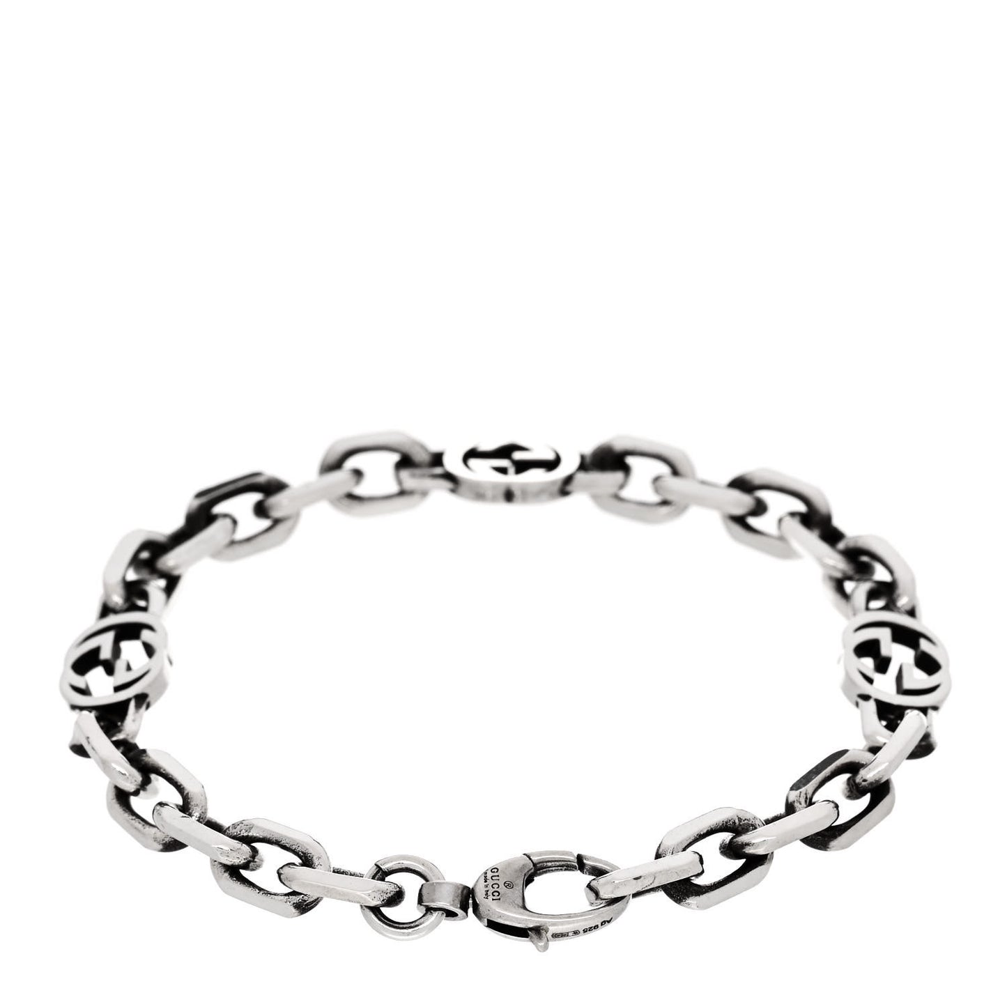 Sterling Silver Narrow Interlocking G Link Bracelet