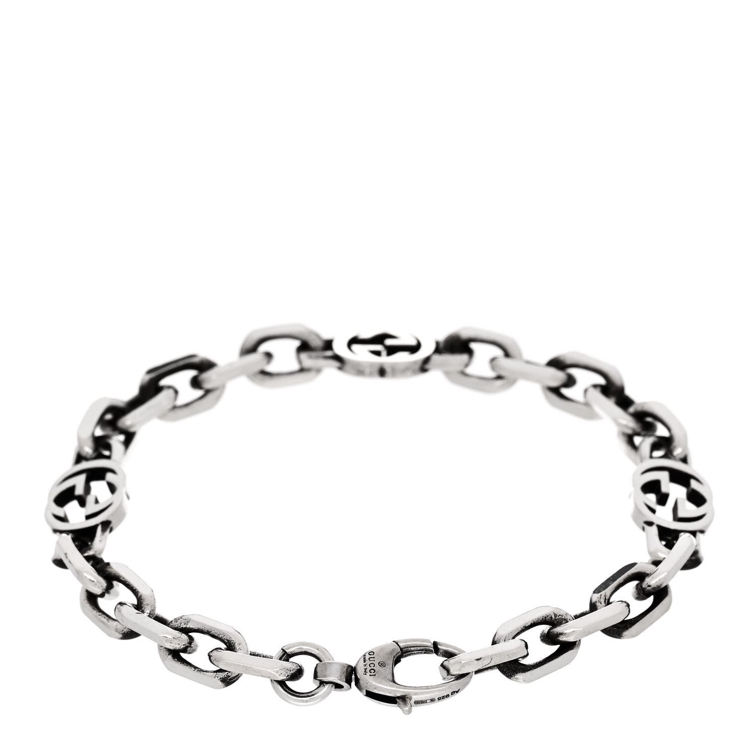 Gucci Sterling Silver Narrow Interlocking G Link Bracelet 2 of 3
