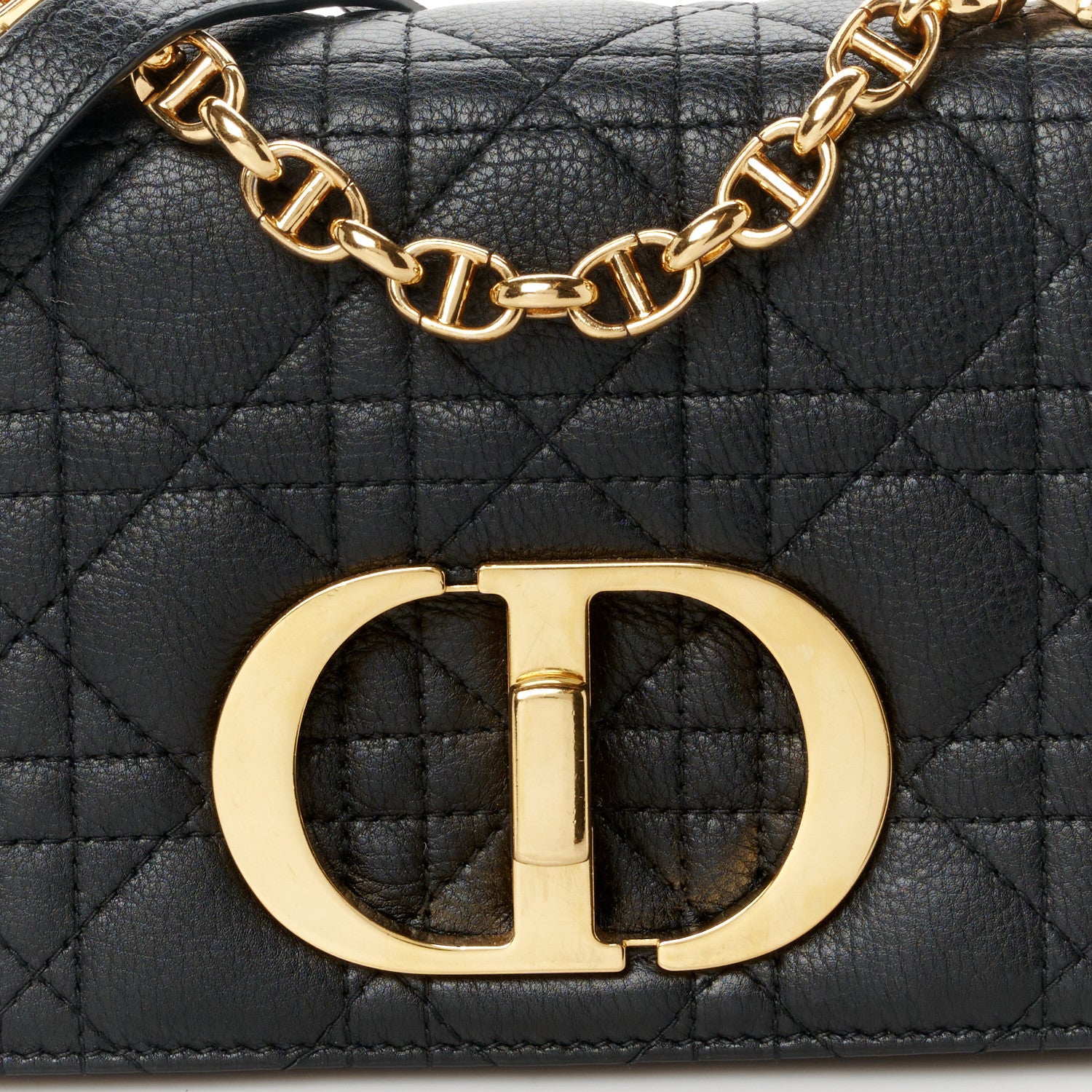 Christian Dior Calfskin Cannage Small Caro Bag Black 7 of 10