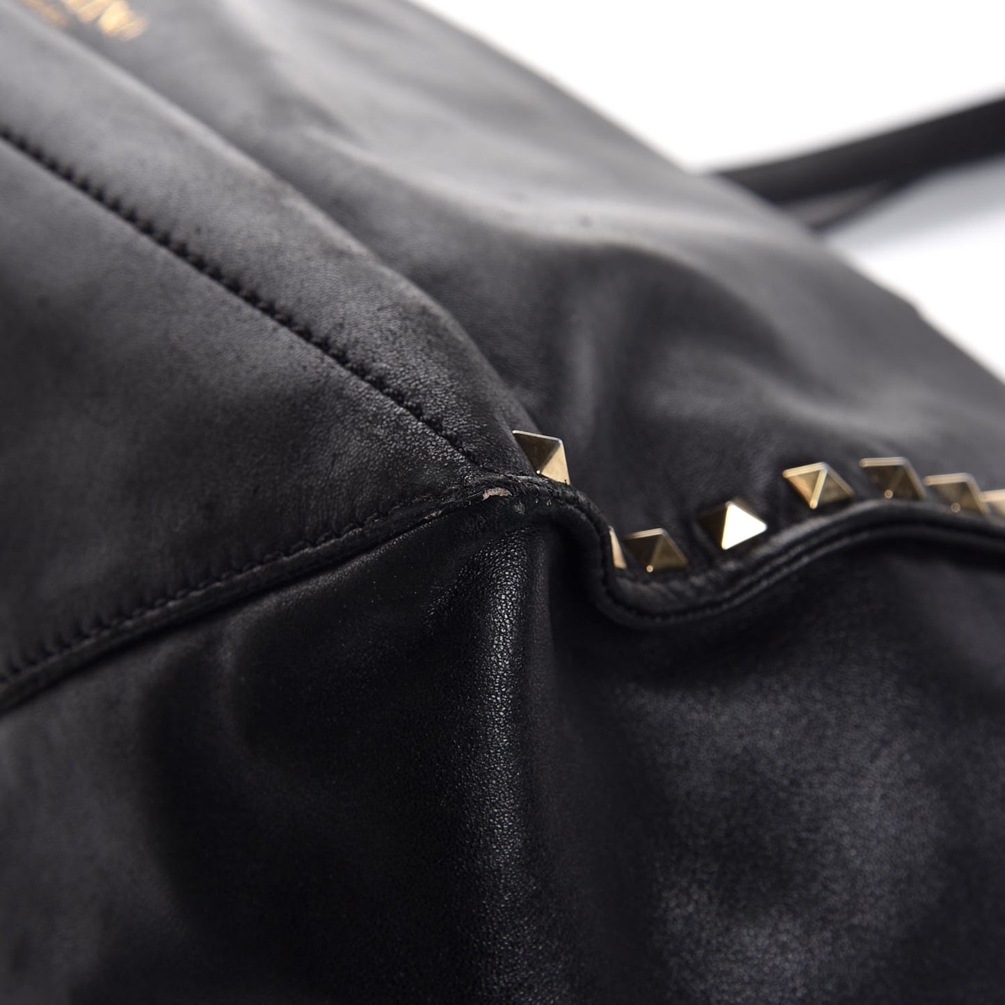 Nappa Medium Rockstud Soft Tote Black