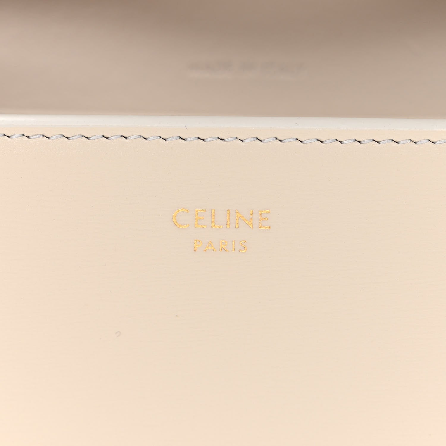 Celine Shiny Calfskin Triomphe Margo Wallet on Chain Light Stone 6 of 15