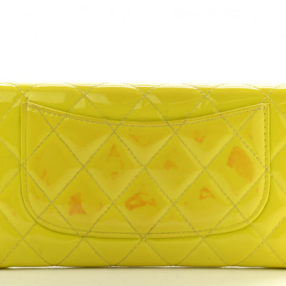 Chanel Patent Quilted Large Gusset Flap Wallet Yellow 15 of 15