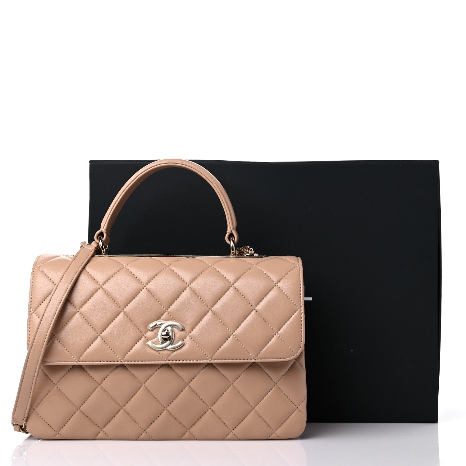 Chanel Lambskin Quilted Medium Trendy CC Flap Dual Handle Bag Beige 9 of 9
