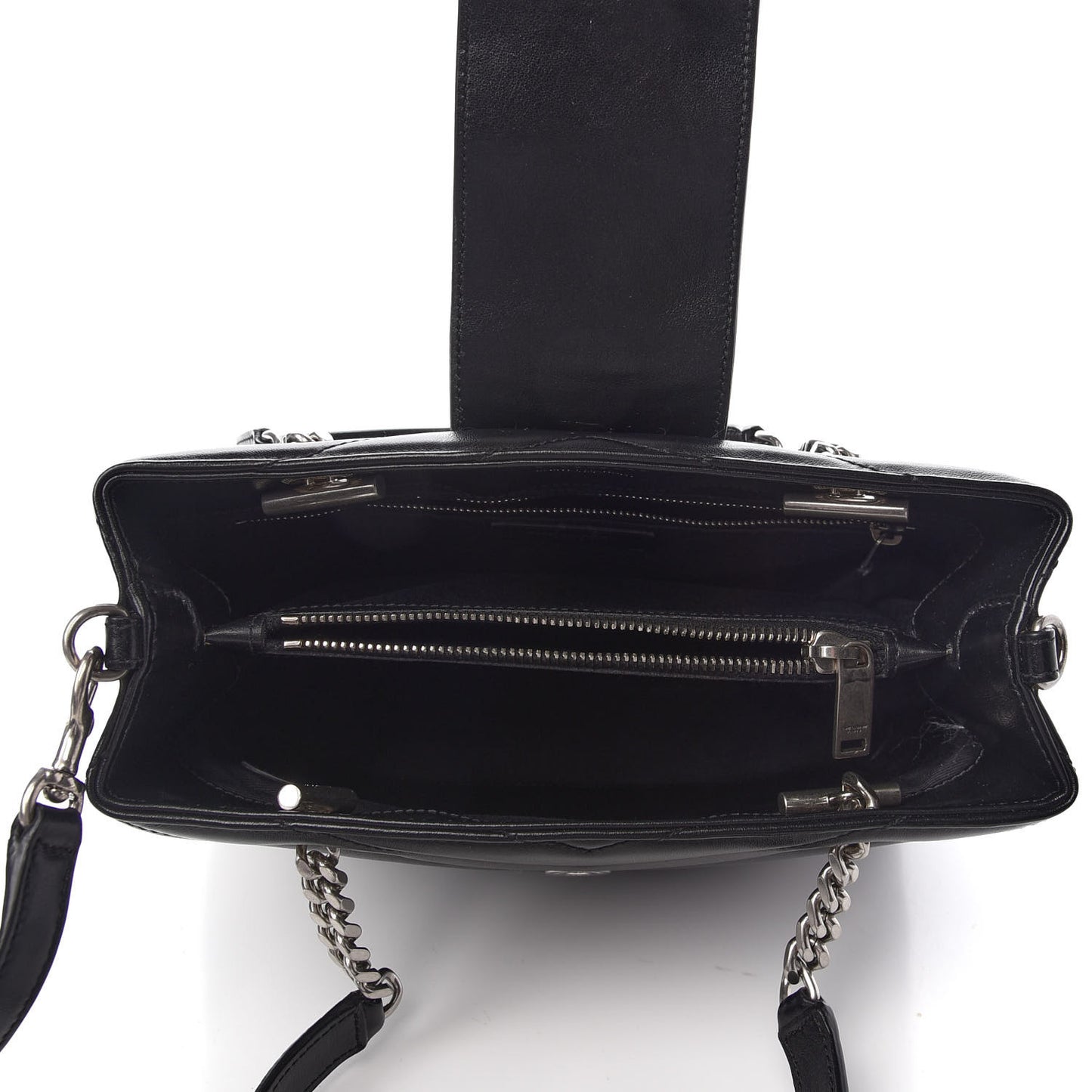 Calfskin Y Quilted Monogram Small Loulou Shopper Black