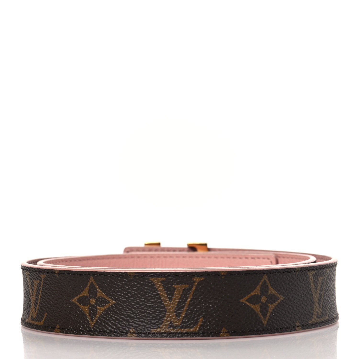 Louis Vuitton Calfskin Monogram 30mm LV Initiales Reversible Belt 80 32 Rose Ballerine 2 of 7