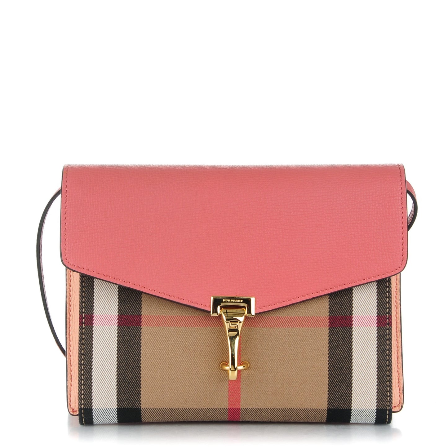 Derby Calfskin House Check Small Macken Crossbody Bag Copper Pink